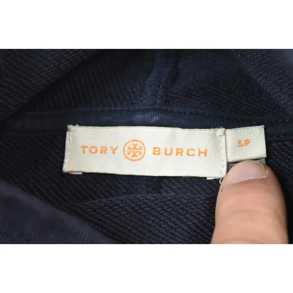 Tory Burch Princess 2020 Mock Neck Sweatshirt Womens Small Blue Long Sleeve
